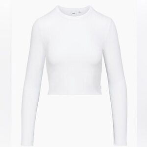 Aritzia TNA Glendale Waffle Long Sleeve - White